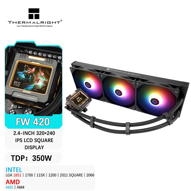 Aio Liquid Cooler - Thermalright fw 420 tudo-em-um cpu refrigerador