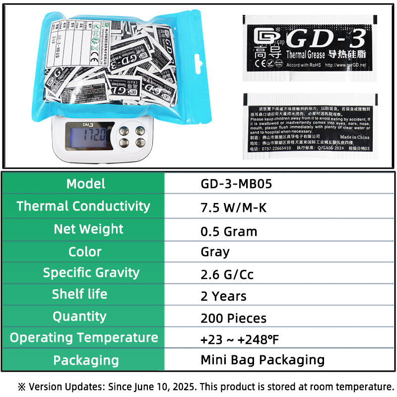 Peso Líquido 0,5 Grama 200 PCS - Thermal Paste avaliação e preço