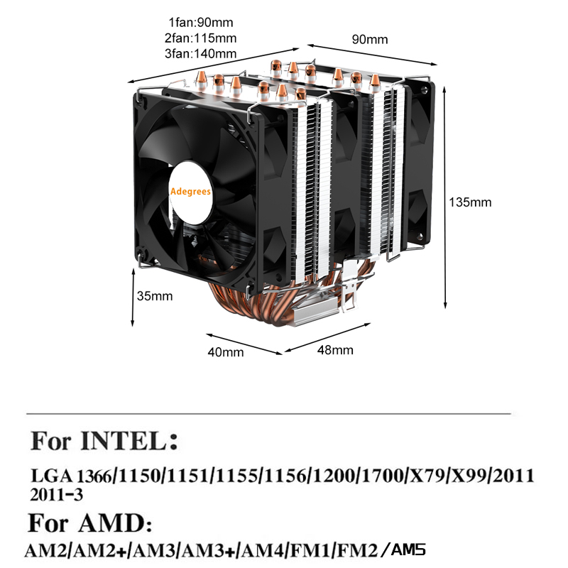Cooler de ar para CPU com 6 tu - Cpu Heatsink avaliação e preço
